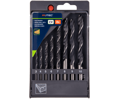 Rotec Houtspiraalboorset 3-10mm 8dlg