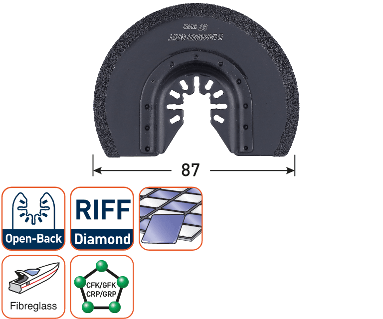 Rotec multitool Open-Back segmentblad Diamond-RIFF Voegen 85mm