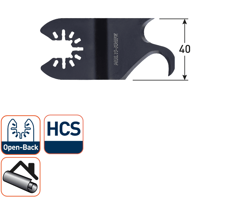 Rotec multitool Open-Back Multi-Mes HCS Dakleer 40x40mm