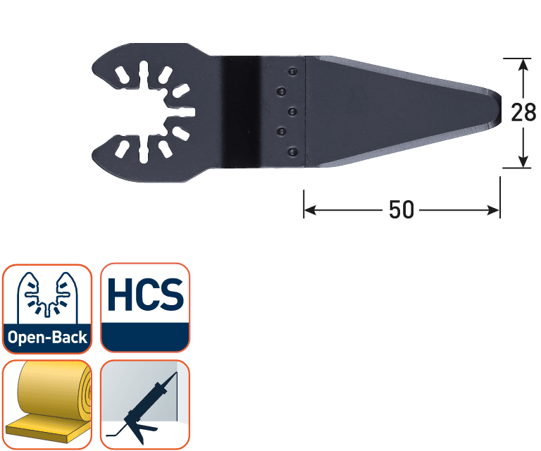 Rotec multitool Open-Back Voegensnijder HCS Lijm-kit 28x50mm