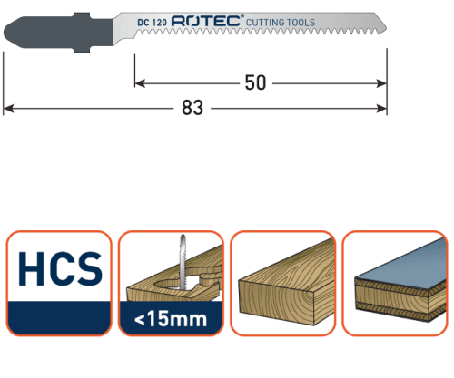 Rotec Decoupeerzaagblad Hout Clean-line T101AO bochten 83mm 5x