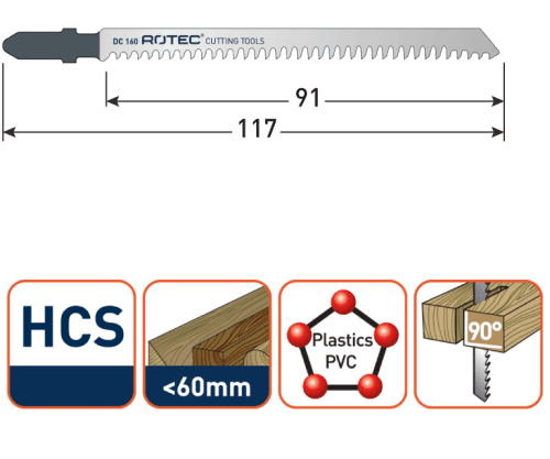 Rotec Decoupeerzaagblad Hout Clean-line T301BCP speed extra dik 117mm 5x