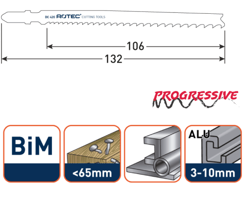 Rotec Decoupeerzaagblad Multi-line T345XF BIM 132mm 5x