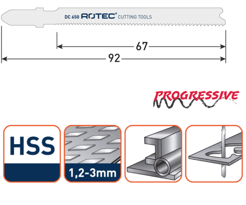 Rotec Decoupeerzaagblad Metaal Speed-HSS T218A bochten 92mm 5x