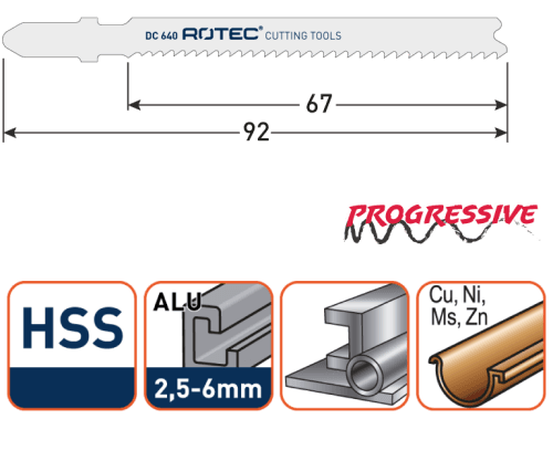 Rotec Decoupeerzaagblad Metaal Speed-HSS T118B Non-ferro 92mm 5x