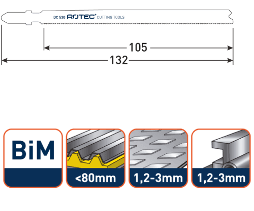 Rotec Decoupeerzaagblad Metaal Basic-BIM T321AF Sandwichpanelen 132mm 5x