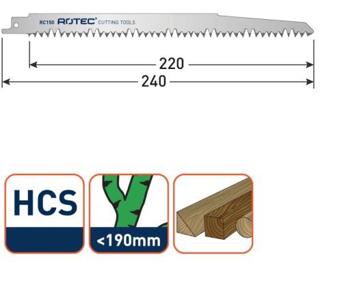 Rotec Reciprozaagblad Levend hout S1531L 240mm 5 Stuks