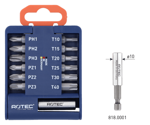 Rotec Schroefbitset BASIC Bithouder bits PH-PZ-TX 13dlg