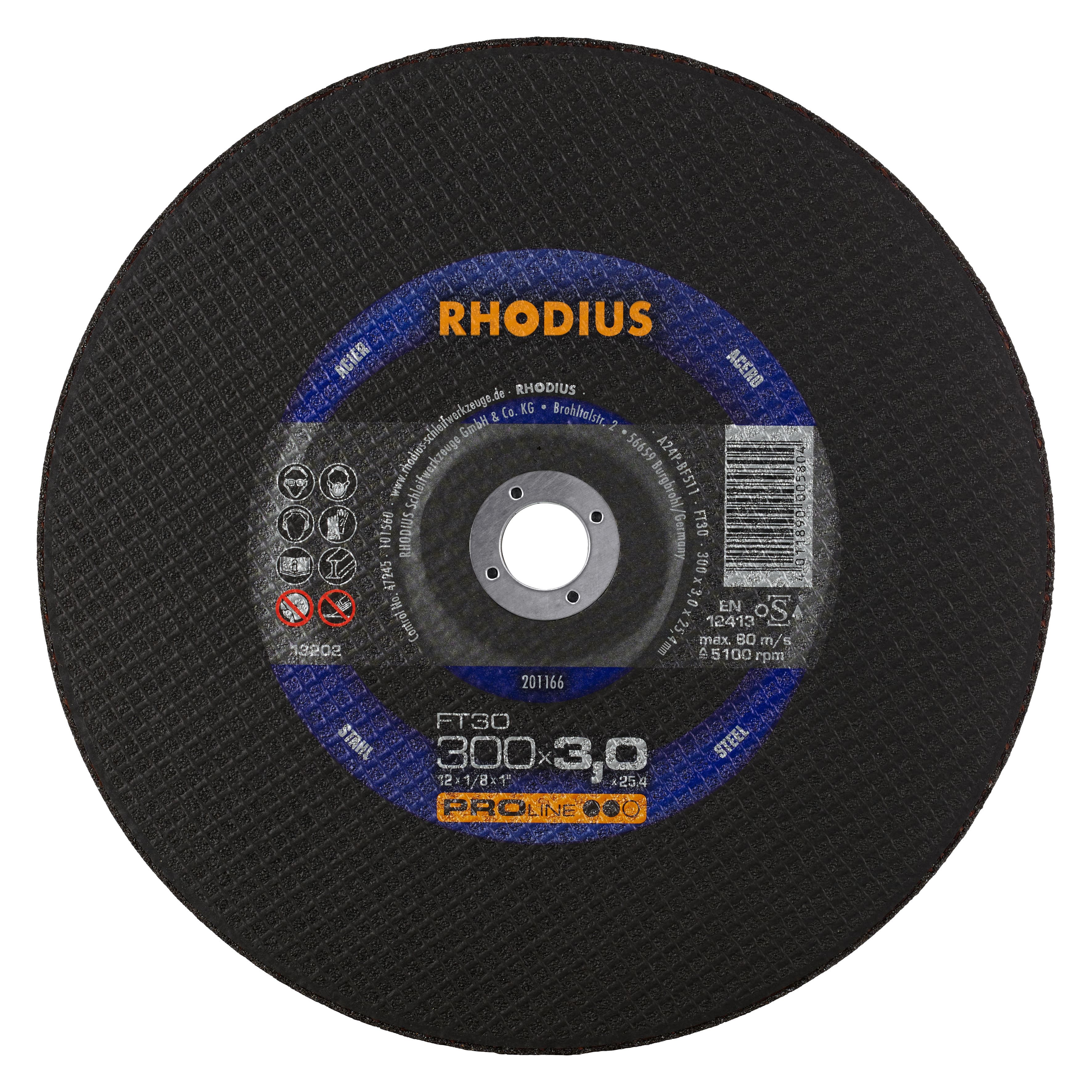 Rhodius Sloopschijf FT30 Staal 300 x 3.0 x 25.4mm
