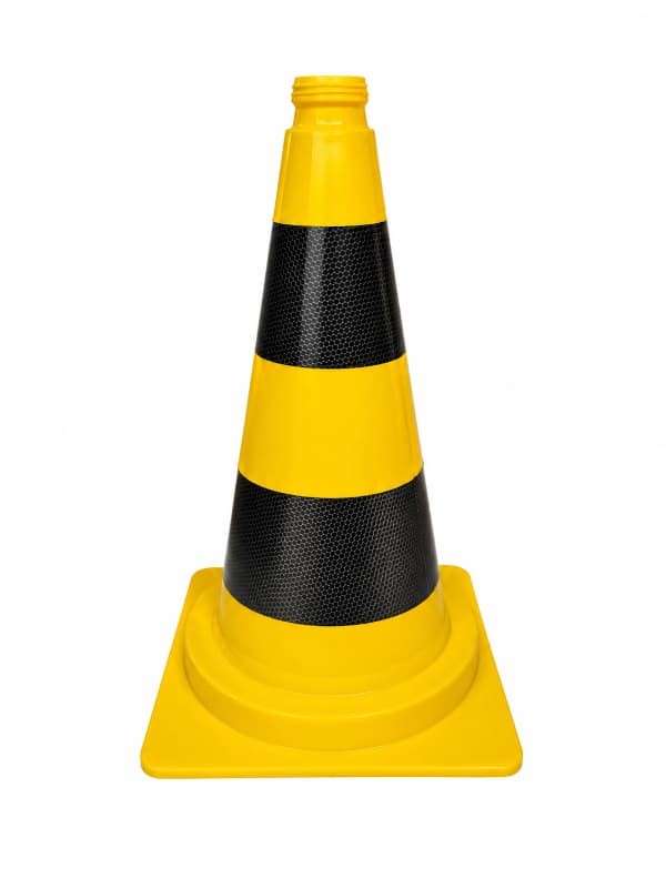 Verkeerskegel geel/zwart 50 cm