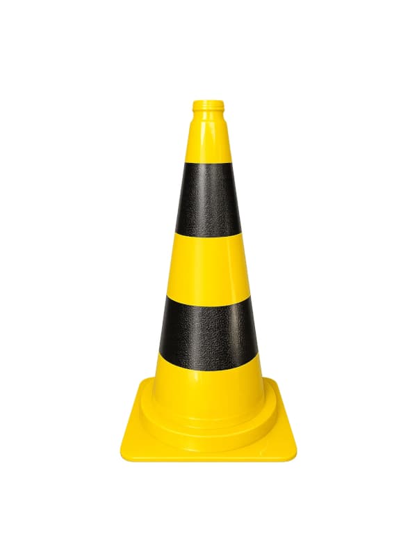 Verkeerskegel geel/zwart 75 cm