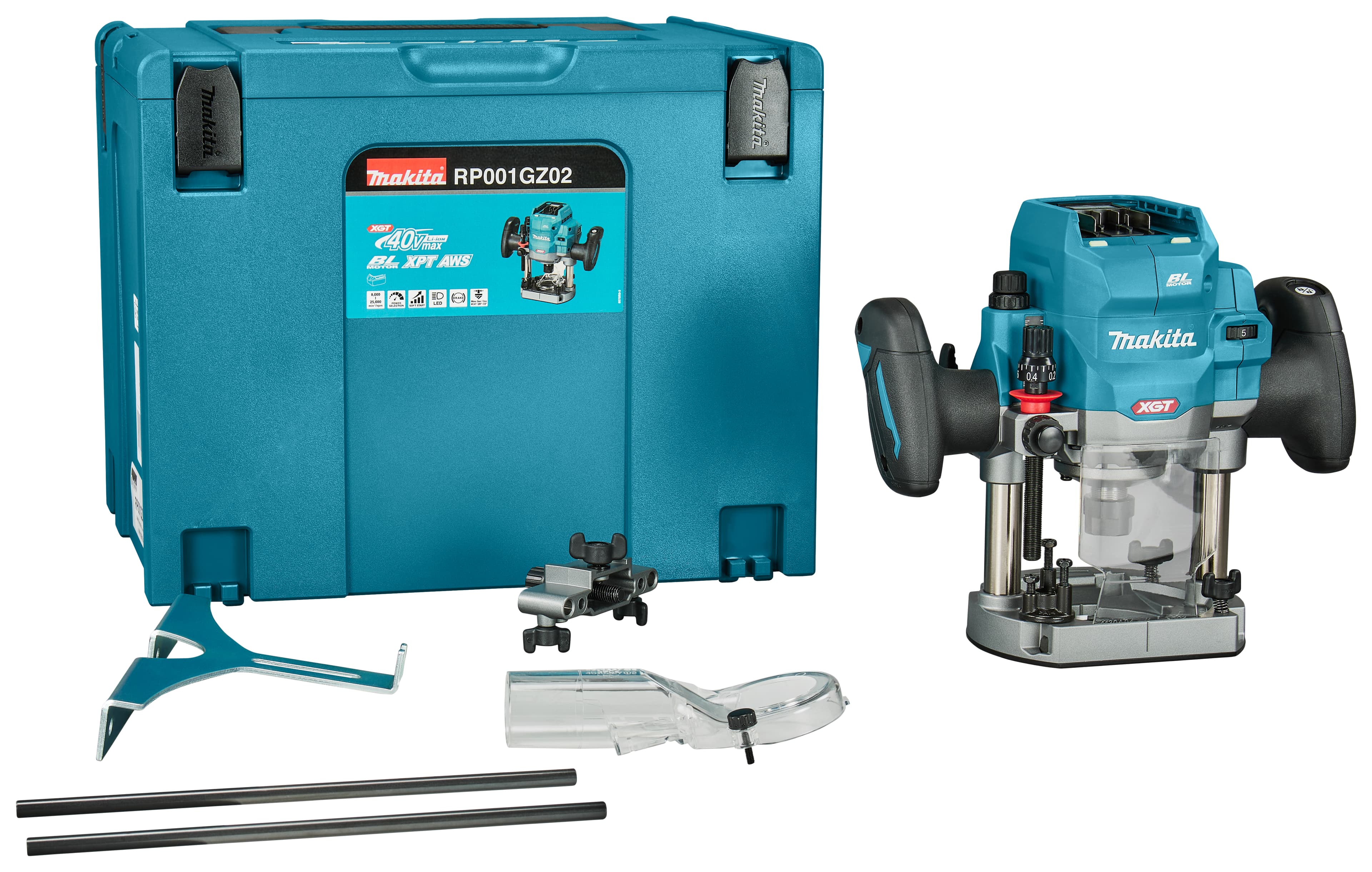 Makita bovenfrees RP001GZ02 6-12mm 40V Mbox