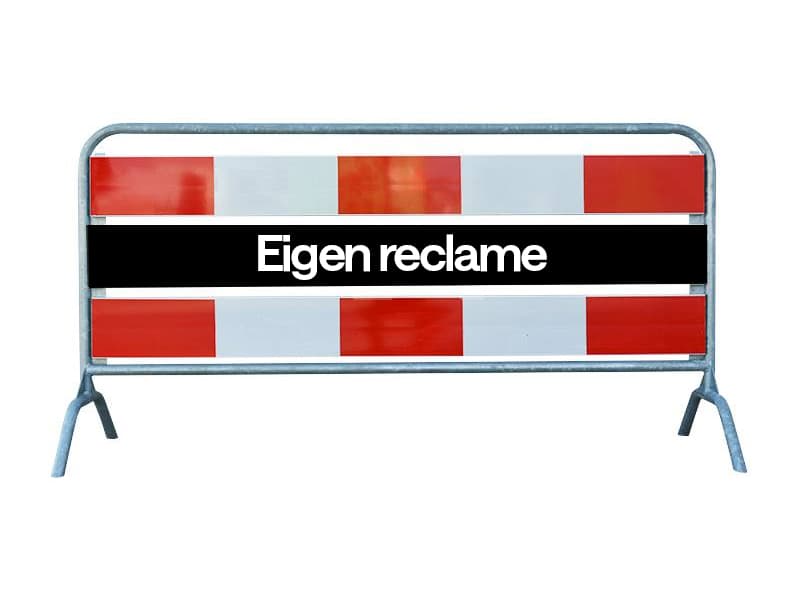 Dranghek reclame rood-wit 2 meter enkelzijdig