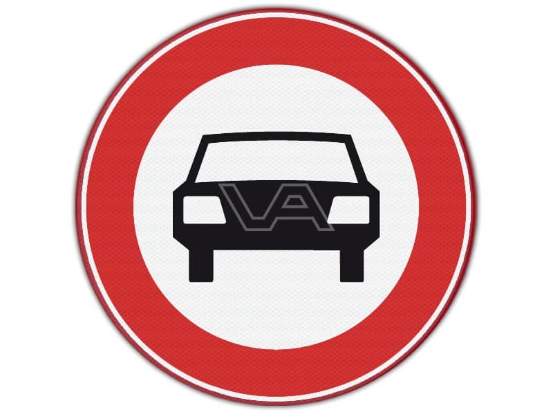 Verkeersbord RVV C06 - Verboden voor auto's