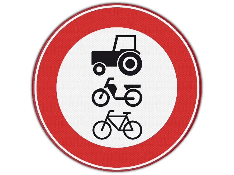 Verkeersbord RVV C09 - Verboden voor langzaamverkeer
