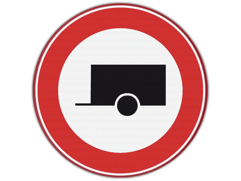 Verkeersbord RVV C10 - Verboden voor aanhangwagens