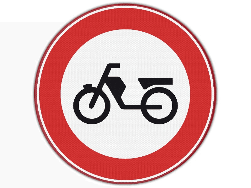 Verkeersbord RVV C13 - Verboden voor brom- en snorfietsen