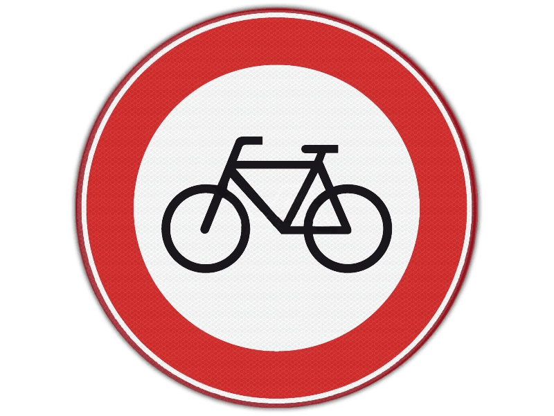 Verkeersbord RVV C14 - Verboden voor fietsers