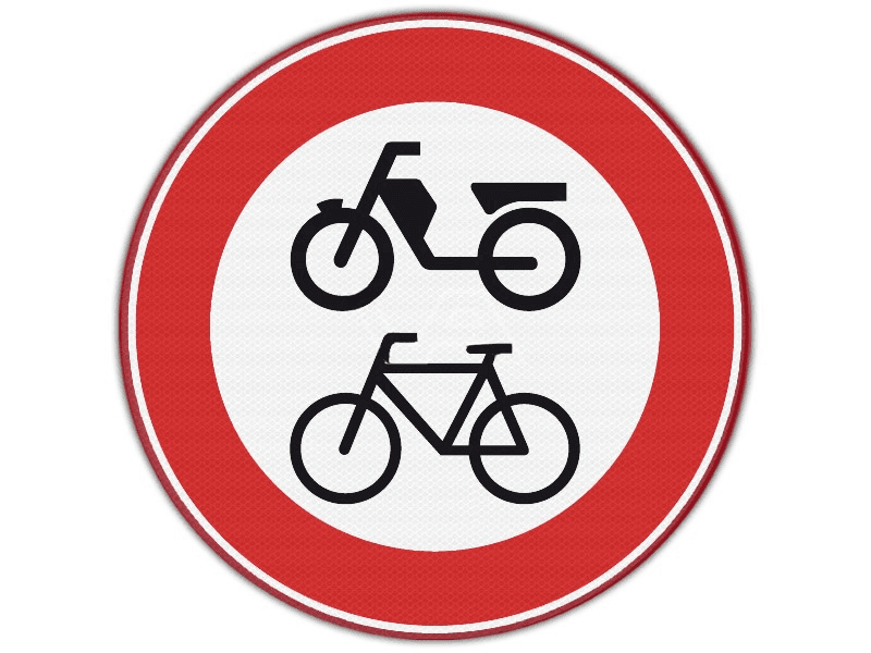 Verkeersbord RVV C15 - Verboden voor (brom/snor-)fietsers