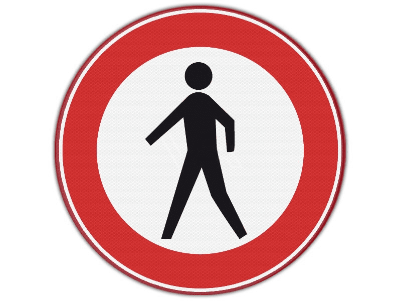 Verkeersbord RVV C16 - Verboden voor voetgangers