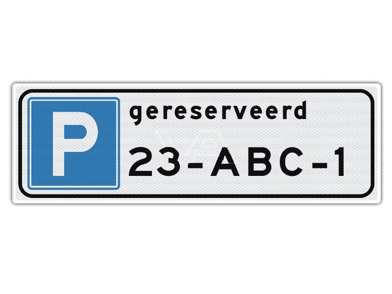 600832_Verkeersbord_Parkeerplaats_gereserveerd_kenteken_p1