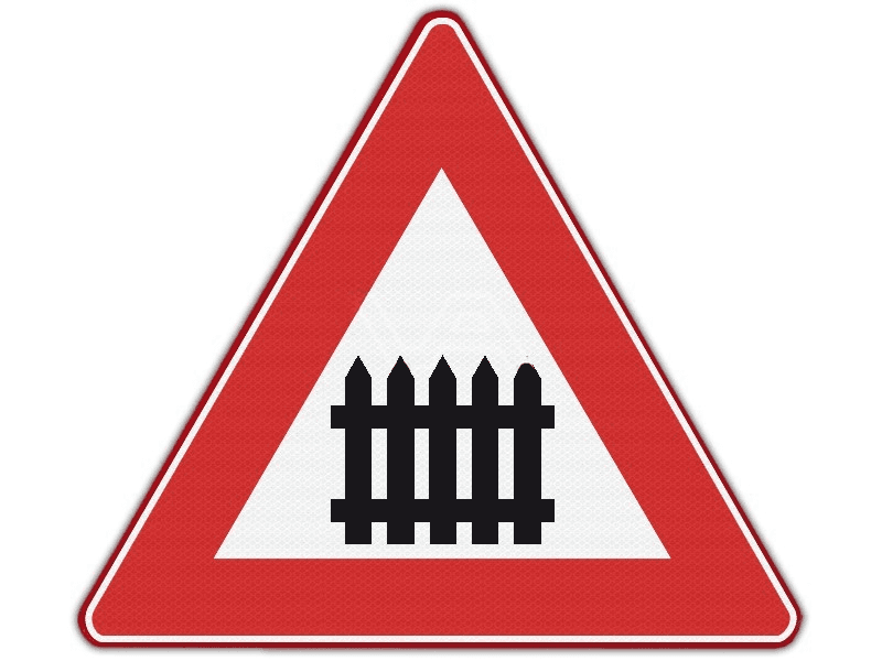 Verkeersbord RVV J10 - Overweg met overwegbomen