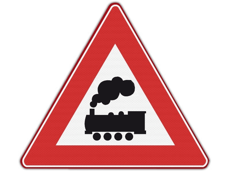 Verkeersbord RVV J11 - Overweg zonder overwegbomen