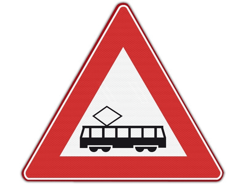 Verkeersbord RVV J14 – Tram(-kruising)