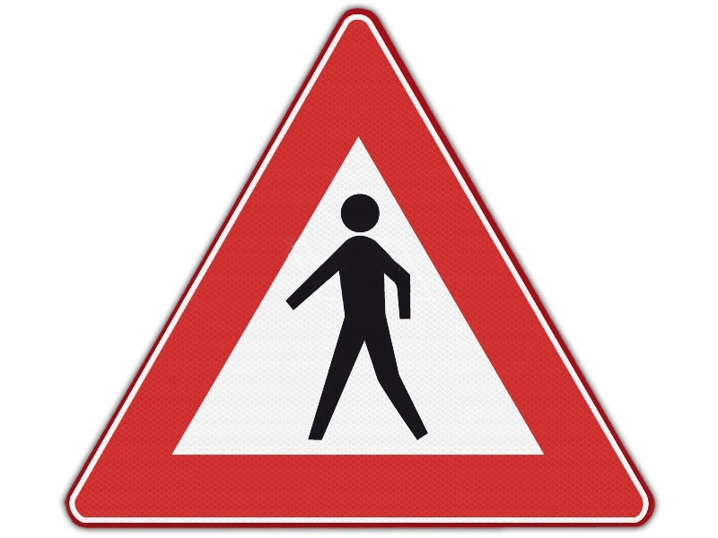 Verkeersbord RVV J23 - Voetgangers