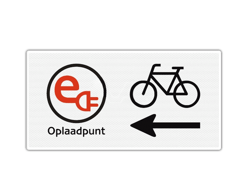 Verkeersbord Opladen elektrische fiets links