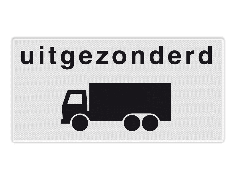 Onderbord RVV OB61 - Uitgezonderd vrachtverkeer