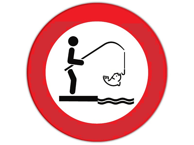 Verkeersbord Verboden te vissen
