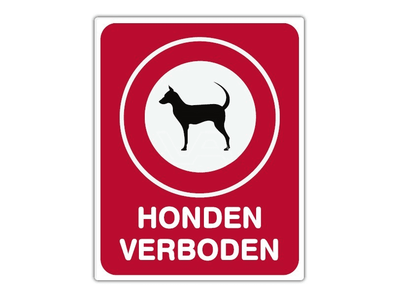 Informatiebord IB03 - Honden verboden - bord dor lak 20 x 25