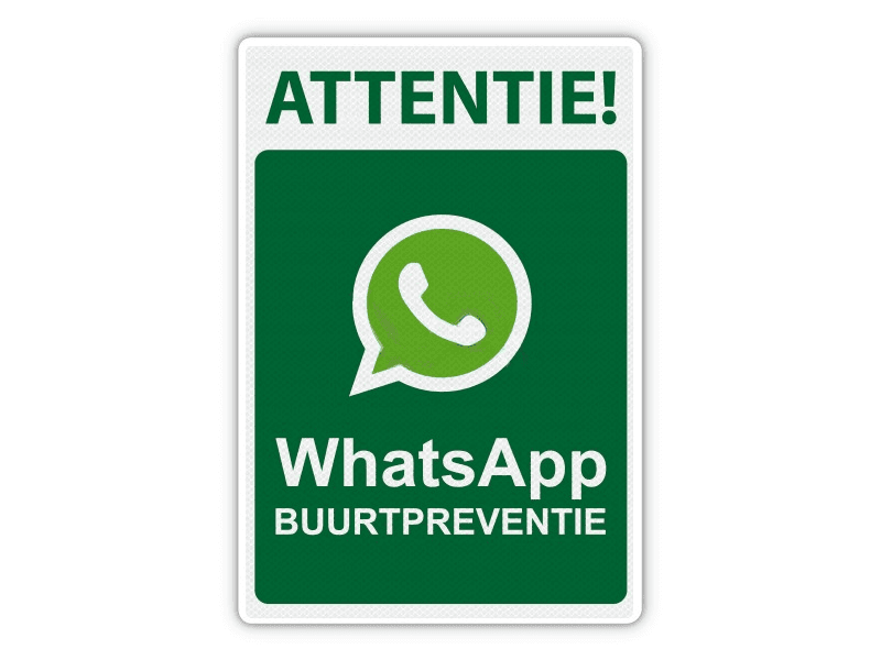 Verkeersbord WhatsApp Buurtpreventie WB01 40 x 60 cm