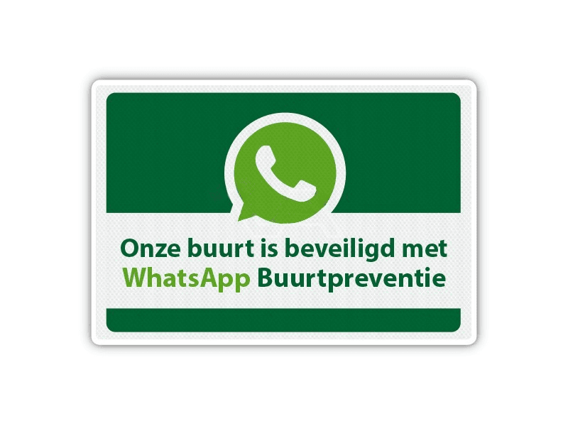 Verkeersbord WhatsApp Buurtpreventie WB04 60 x 40 cm