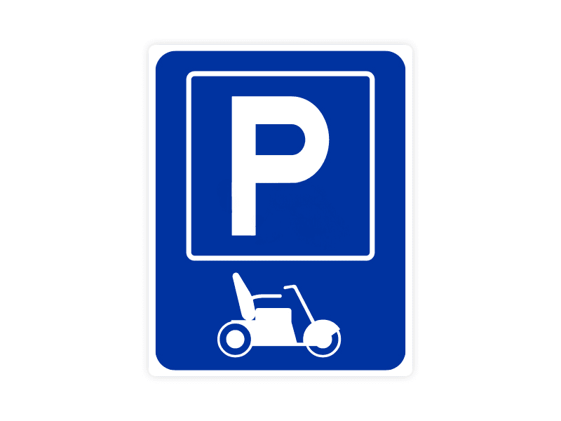 Parkeerbord IB65 bord dor lak 20 x 25 P Scootmobiel