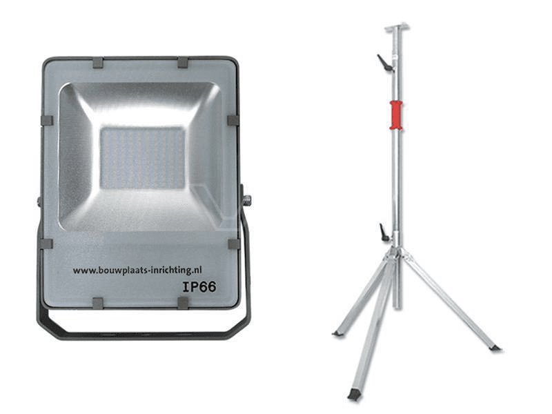 LED-bouwlamp 50 Watt SMD met telescoopstatief Prof 3-delig