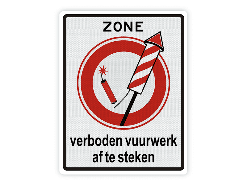 Verkeersbord ZONE Vuurwerkverbod