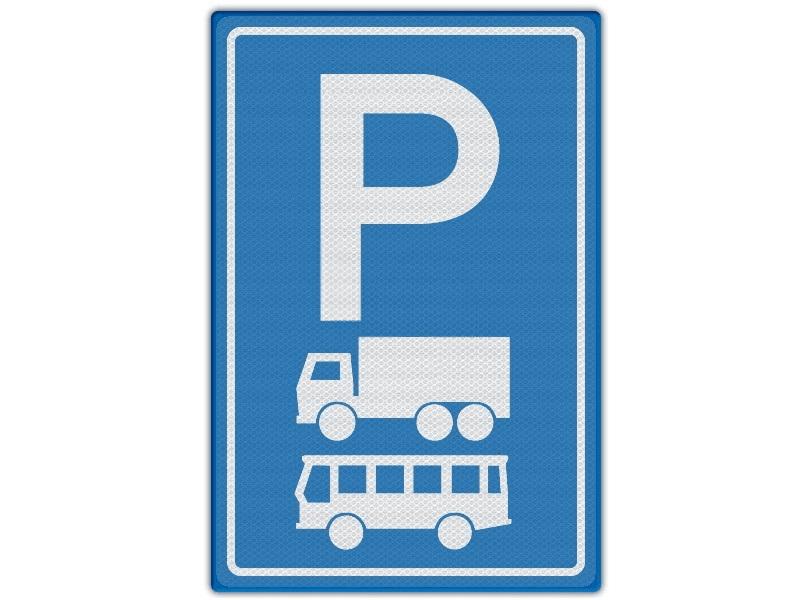 Verkeersbord RVV E08a - Parkeren vrachtwagens en bussen