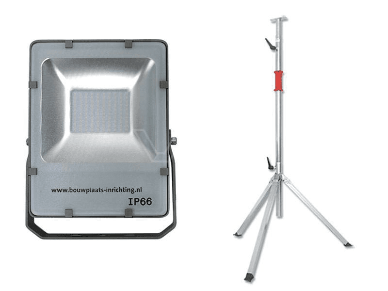 LED-bouwlamp 12 Watt SMD met telescoopstatief Prof 3-delig