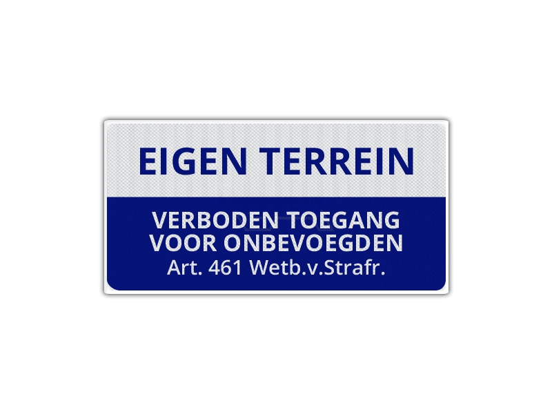 Verkeersbord Eigen Terrein ET03 40 x 20 cm