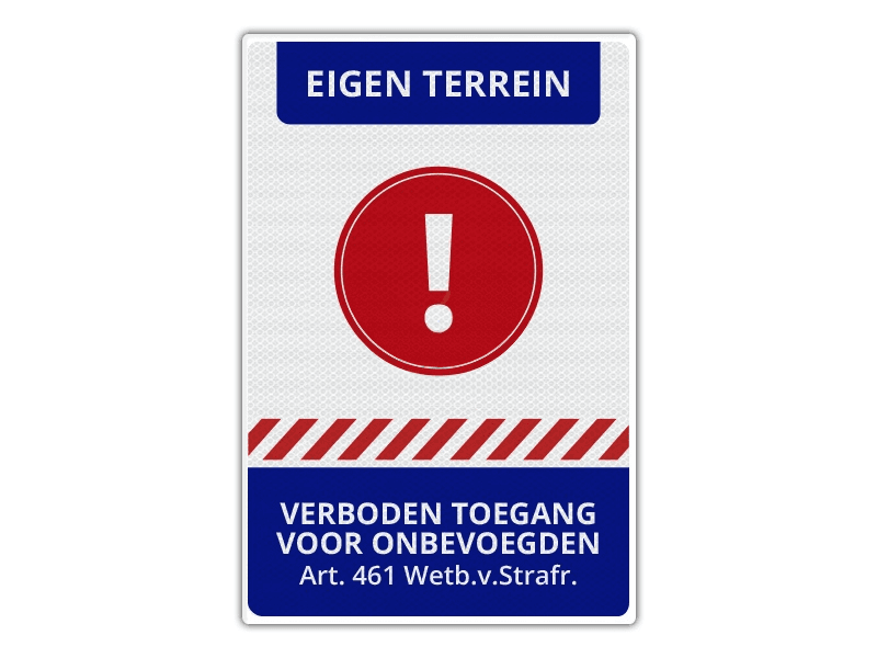 Verkeersbord Eigen Terrein ET08 40 x 60 cm