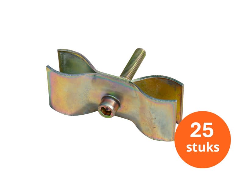 Bouwhekklem 42/42 met inbusbout | 25 stuks