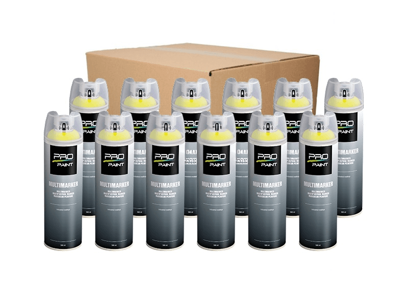 Markeringsverf MultiMarker Fluor GEEL 500 ml | 12 spuitbussen