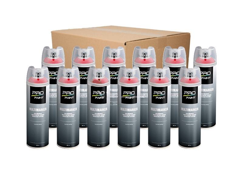 Markeringsverf MultiMarker Fluor ROOD 500 ml | 12 spuitbussen