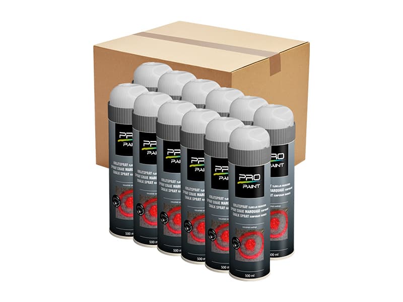 Markeringsverf Krijtspray WIT 5-15 dagen 12 x 500 ml