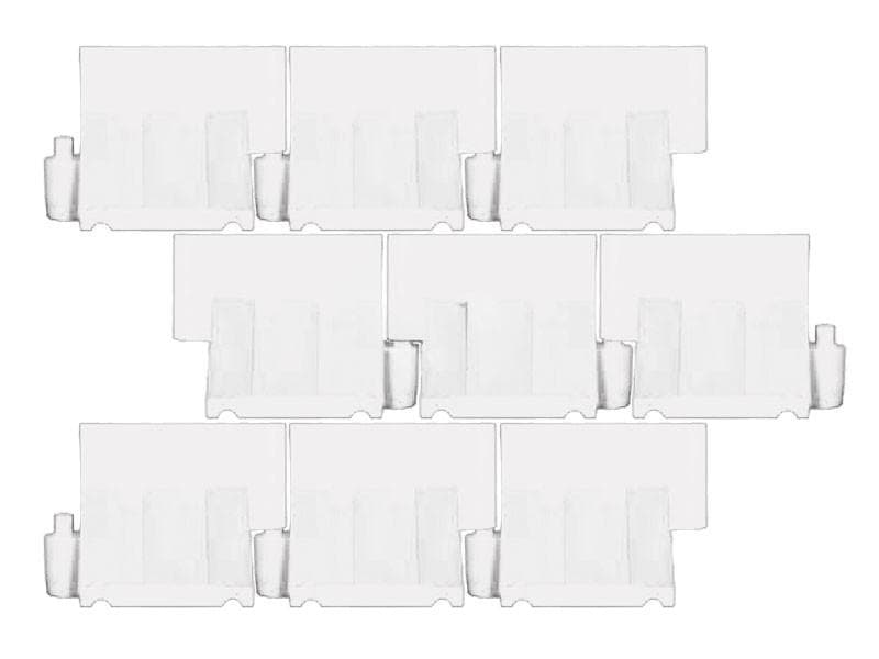 Barrier kunststof wit set 9 stuks