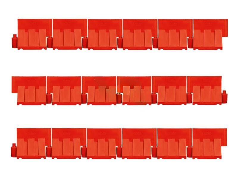 Barrier kunststof rood set 18 stuks