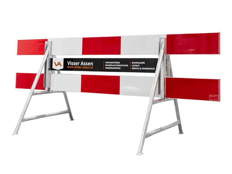 6x | Afzethek 250cm aluminium enkelzijdig compleet met middenplank