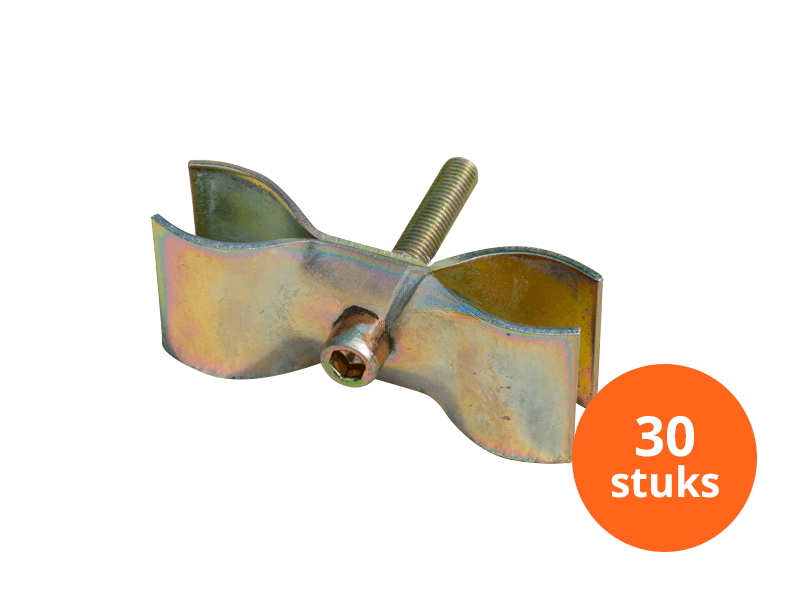 Bouwhekklem 42/60 met inbusbout | 30 stuks